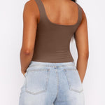 Zeagoo Square Neck Sleeveless Crop Tops