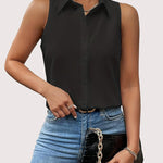 Zeagoo Sleeveless Blouses Casual Button Down Flower Tank Tops