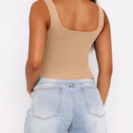 Zeagoo Square Neck Sleeveless Crop Tops