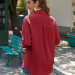 Zeagoo Linen Button Down Shirts  Long Sleeve Cotton Gauze Tops