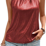Zeagoo Glitter Tops Women's Halterneck Party Sequin Top (DE Only)