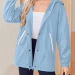 Zeagoo Rain Jacket Women Lightweight Waterproof Hooded Zip Raincoat