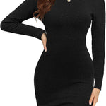 Zeagoo Women's Dress Knitted Dress Long-Sleeved Dress (DE Only)