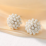 Pearl Dome Stud Earrings