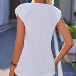 Zeagoo Square Neck Casual Cap Sleeve Shirt