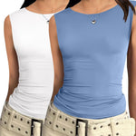 Zeagoo Going Out Tops Slim Fit Sleeveless Crop Tank Tops
