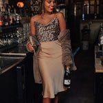 Zeagoo Satin Skirt Long High-Waisted Skirt Elegant Silk Midi Skirt (DE Only)