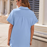 Zeagoo Women's Cotton Button Down Shirts Short Sleeve Casual Shirts
