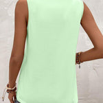Zeagoo Summer Tank Top for Women Pleated High Neck Tops