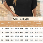 Zeagoo Vest Mock Neck Batwing Short Sleeve Ribbed Knit Tops