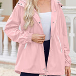 Zeagoo Rain Jacket Women Lightweight Waterproof Hooded Zip Raincoat