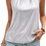 Zeagoo Glitter Tops Women's Halterneck Party Sequin Top (DE Only)