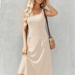 Zeagoo Floral Beach Sundress Casual A-Line Midi Tank Dresses