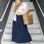 Zeagoo Skirt Long Elegant Skirts High Waist Maxi Skirt (DE Only)