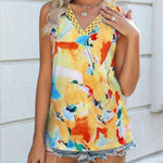 Zeagoo Women V Neck Lace Tank Tops