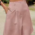 Zeagoo Shorts Casual Elastic High Waist Wide Leg Short Trousers (DE Only)