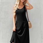 Zeagoo Floral Beach Sundress Casual A-Line Midi Tank Dresses