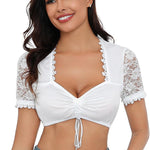 Zeagoo Dirndl Blouse Women's Lace Dirndl Blouses (DE Only)