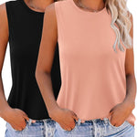 Zeagoo Floral Print Sleeveless T Shirts Loose Fit Summer Tunic Blouse