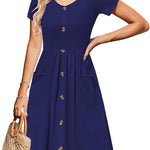 Zeagoo Summer Dress Women's Short Sleeve Dresses (DE Only)