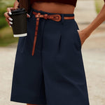 Zeagoo Shorts Casual Elastic High Waist Wide Leg Short Trousers (DE Only)