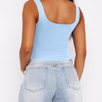 Zeagoo Square Neck Sleeveless Crop Tops