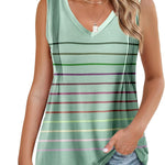 Zeagoo Pleated Tank Tops Loose Fit V Neck Sleeveless Tops