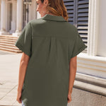 Zeagoo Women's Cotton Button Down Shirts Short Sleeve Casual Shirts