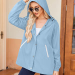 Zeagoo Rain Jacket Women Lightweight Waterproof Hooded Zip Raincoat