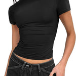 Zeagoo Women's T-Shirt Crew Neck Short Sleeve Crop Tops (DE Only)