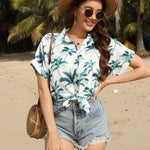 Zeagoo Short Sleeve Casual Roll-Up Cuffed Tops