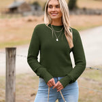 Zeagoo Women's Fall Crewneck Cropped Sweater