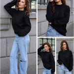 Zeagoo Pullover Damen Strickpullover Warm Winterpullover Rundhals (DE Only)