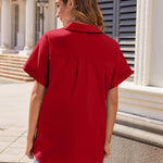 Zeagoo Women's Cotton Button Down Shirts Short Sleeve Casual Shirts