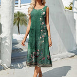 Zeagoo Floral Beach Sundress Casual A-Line Midi Tank Dresses
