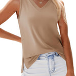 Zeagoo V Neck Loose Fit Tank Tops Casual Basic