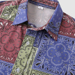 Men's Vintage Paisley Print Casual Short Sleeve Shirt