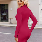 Zeagoo Women's Bodycon Dress Long Sleeve Slim Fit Turtleneck Dress