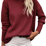 Zeagoo Pullover Women's Turtleneck Elegant Long Sleeve Jumper