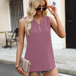 Zeagoo Loose Button Down V Neck Flowy Summer Tops