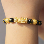 Buddha Stones "Blessings of Protection to Attract Wealth" PiXiu Bracelet Includes Gift Message Card