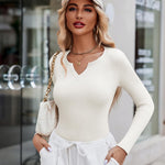 Zeagoo Long Sleeve T Shirts Casual V Neck Ribbed Tunic Tops