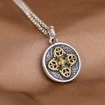 Buddha Stones 925 Sterling Silver Double Dorje Vajra Blessing Necklace Pendant