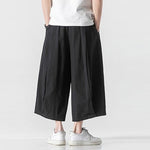 Cotton and Linen Wide Leg Bloomers Cropped Pants