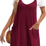 Zeagoo Spaghetti Strap Dress Casual V Neck Beach Dress (DE Only)