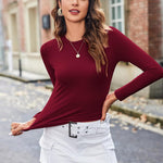 Zeagoo Women Y2K Crewneck Long Sleeve Slim Fit T-Shirt