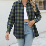 Zeagoo Flannel Shirt Women Button Down Long Sleeve Plaid Shirts