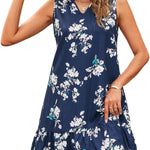 Zeagoo Summer Dress Women's Sleeveless V-Neck T-Shirt (DE Only)