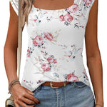 Zeagoo Square Neck Casual Cap Sleeve Shirt