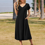 Zeagoo Floral Dress Short Sleeve Beach Dress